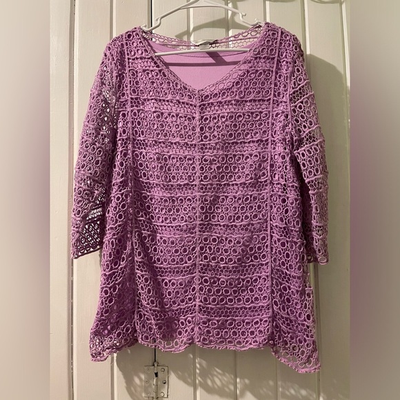 Christopher & Banks crocheted sweater X-large EUC - Picture 1 of 7